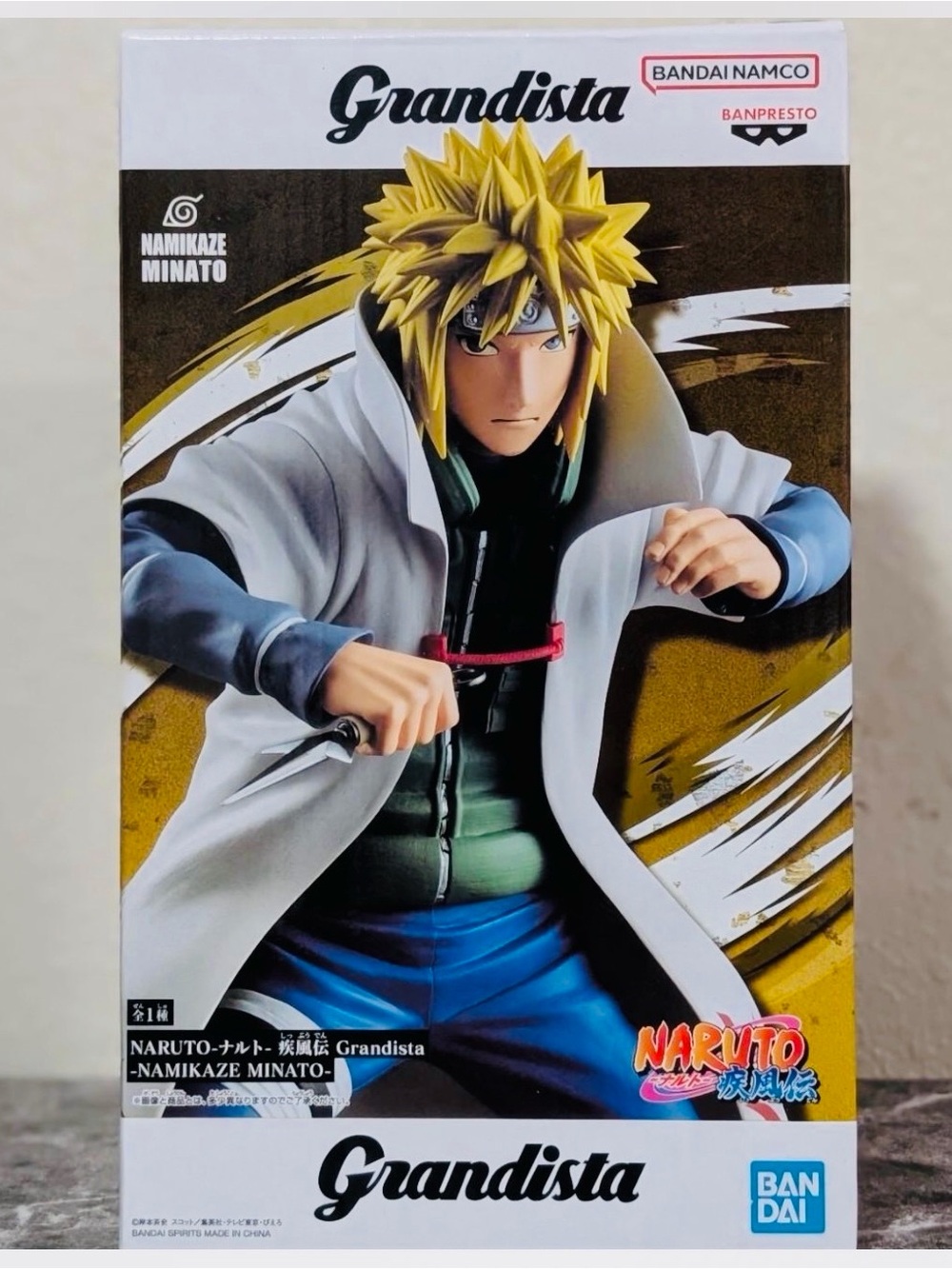 Grandista Namikaze Minato Collectible Figure – White, Yellow & Blue